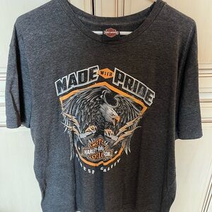 Vintage Harley-Davidson Charcoal Tee with Eagle Graphic